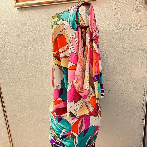 TRINA TURK  blouse colorful floral butterfly sleeve  size S - Picture 5 of 11